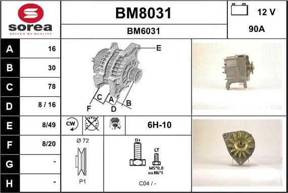 SNRA BM8031 - Генератор autosila-amz.com