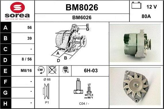 SNRA BM8026 - Генератор autosila-amz.com