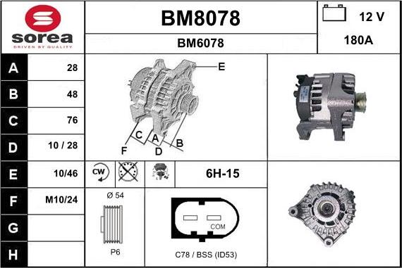 SNRA BM8078 - Генератор autosila-amz.com