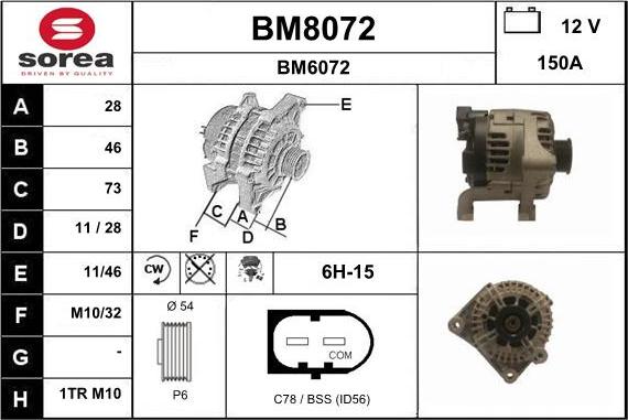 SNRA BM8072 - Генератор autosila-amz.com