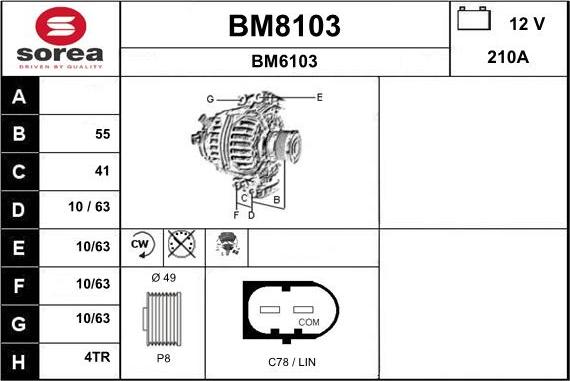 SNRA BM8103 - Генератор autosila-amz.com