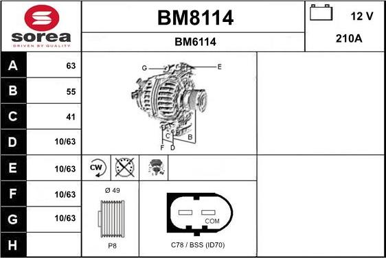 SNRA BM8114 - Генератор autosila-amz.com