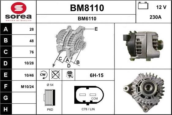 SNRA BM8110 - Генератор autosila-amz.com