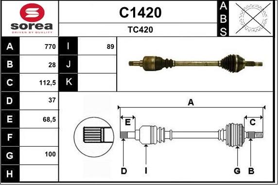 SNRA C1420 - Приводной вал autosila-amz.com