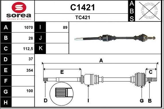 SNRA C1421 - Приводной вал autosila-amz.com