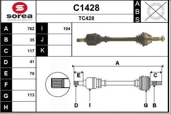 SNRA C1428 - Приводной вал autosila-amz.com