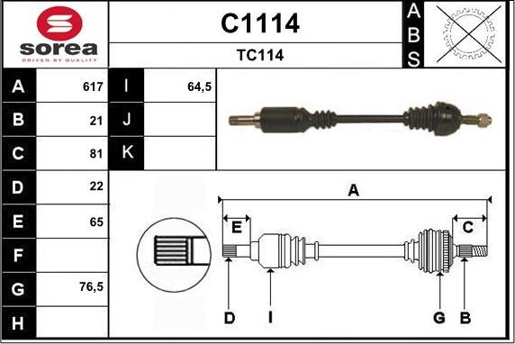 SNRA C1114 - Приводной вал autosila-amz.com