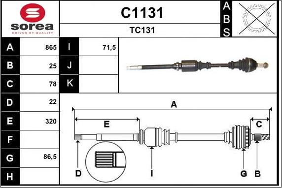 SNRA C1131 - Приводной вал autosila-amz.com