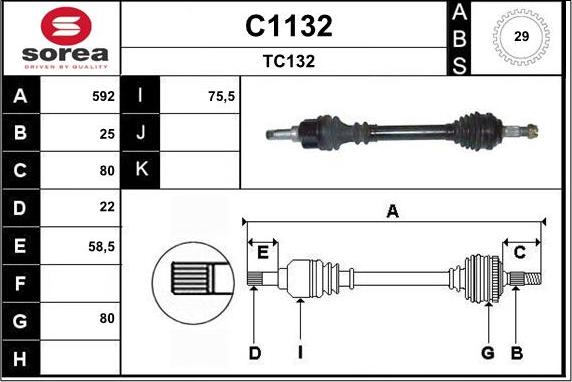 SNRA C1132 - Приводной вал autosila-amz.com