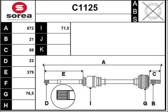 SNRA C1125 - Приводной вал autosila-amz.com