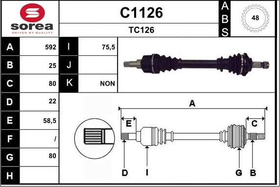 SNRA C1126 - Приводной вал autosila-amz.com