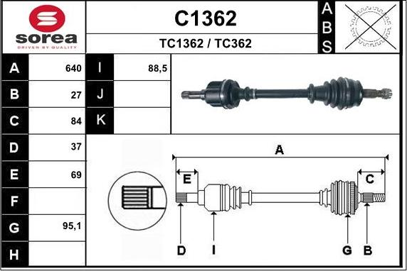 SNRA C1362 - Приводной вал autosila-amz.com