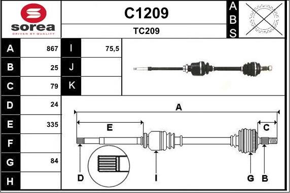 SNRA C1209 - Приводной вал autosila-amz.com