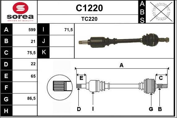 SNRA C1220 - Приводной вал autosila-amz.com