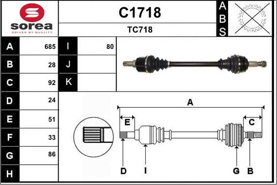 SNRA C1718 - Приводной вал autosila-amz.com