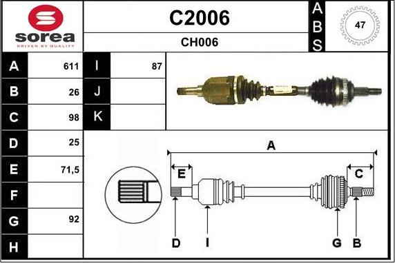 SNRA C2006 - Приводной вал autosila-amz.com