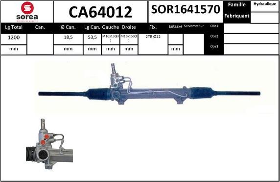 SNRA CA64012 - Рулевой механизм, рейка autosila-amz.com