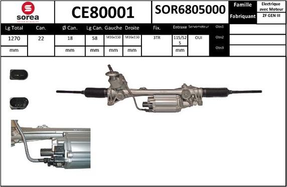 SNRA CE80001 - Рулевой механизм, рейка autosila-amz.com