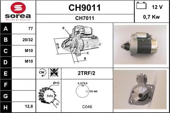 SNRA CH9011 - Стартер autosila-amz.com