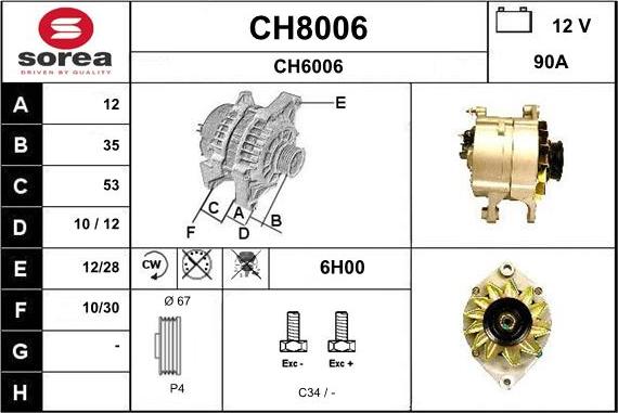 SNRA CH8006 - Генератор autosila-amz.com