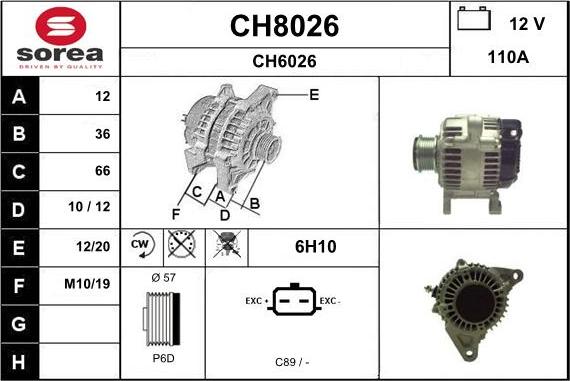 SNRA CH8026 - Генератор autosila-amz.com