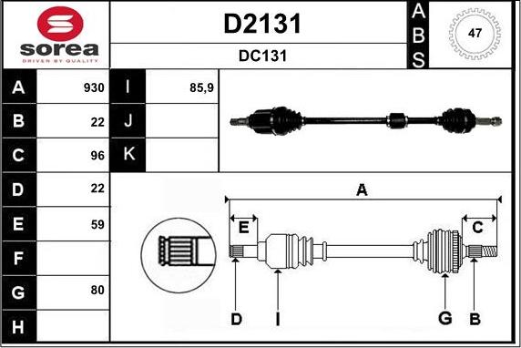 SNRA D2131 - Приводной вал autosila-amz.com