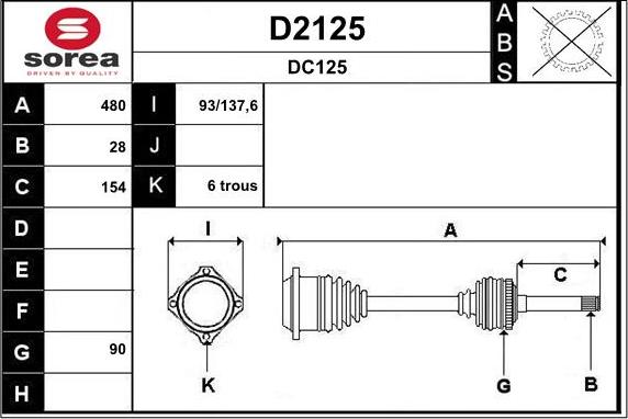 SNRA D2125 - Приводной вал autosila-amz.com
