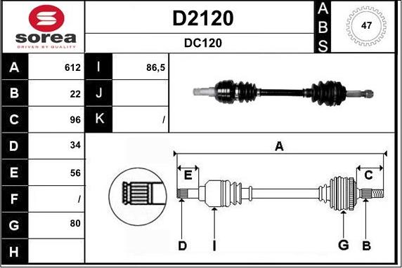 SNRA D2120 - Приводной вал autosila-amz.com