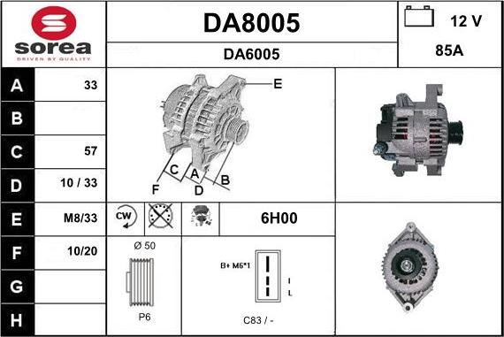 SNRA DA8005 - Генератор autosila-amz.com