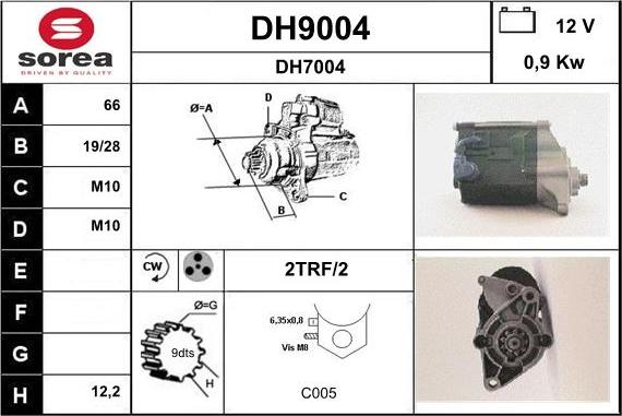 SNRA DH9004 - Стартер autosila-amz.com