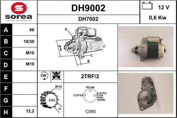 SNRA DH9002 - Стартер autosila-amz.com