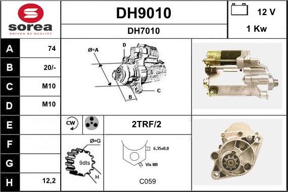 SNRA DH9010 - Стартер autosila-amz.com