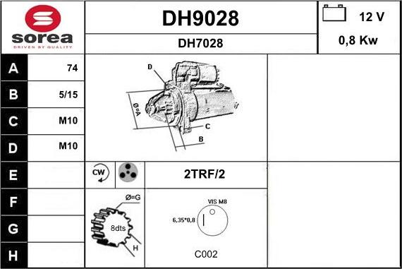 SNRA DH9028 - Стартер autosila-amz.com