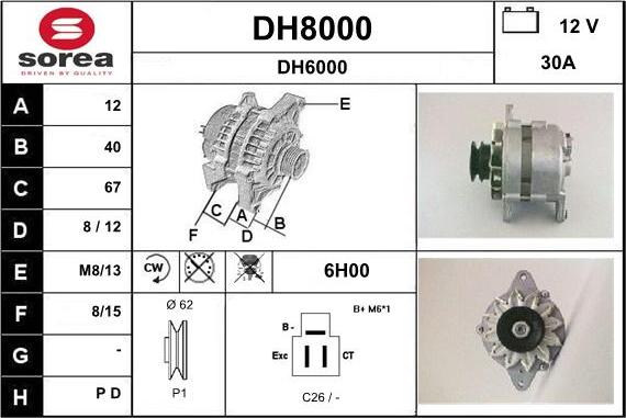 SNRA DH8000 - Генератор autosila-amz.com