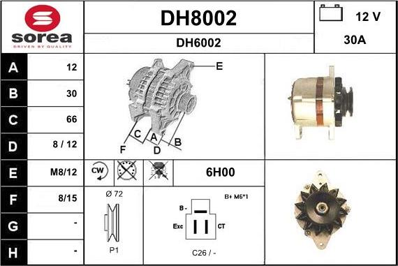 SNRA DH8002 - Генератор autosila-amz.com
