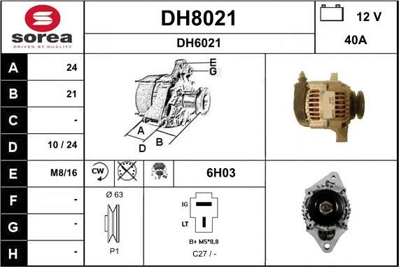 SNRA DH8021 - Генератор autosila-amz.com