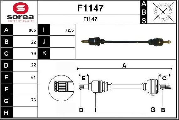 SNRA F1147 - Приводной вал autosila-amz.com