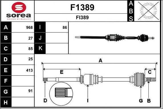 SNRA F1389 - Приводной вал autosila-amz.com