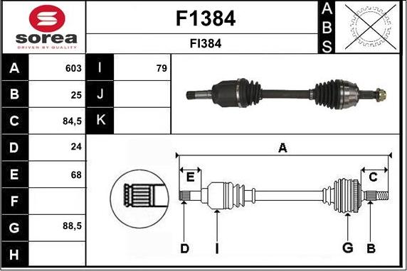 SNRA F1384 - Приводной вал autosila-amz.com