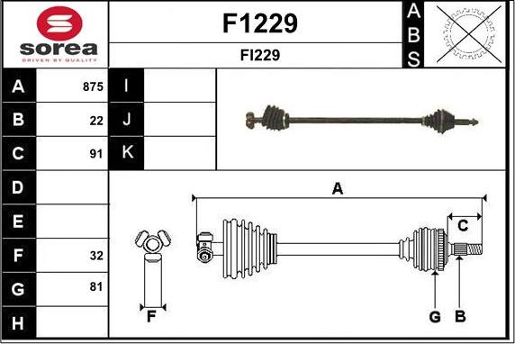 SNRA F1229 - Приводной вал autosila-amz.com