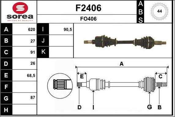 SNRA F2406 - Приводной вал autosila-amz.com