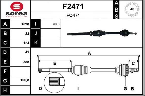 SNRA F2471 - Приводной вал autosila-amz.com