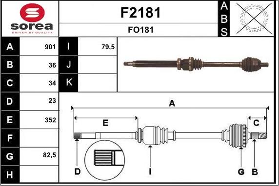 SNRA F2181 - Приводной вал autosila-amz.com