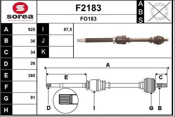 SNRA F2183 - Приводной вал autosila-amz.com