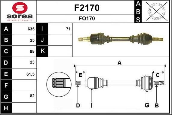 SNRA F2170 - Приводной вал autosila-amz.com