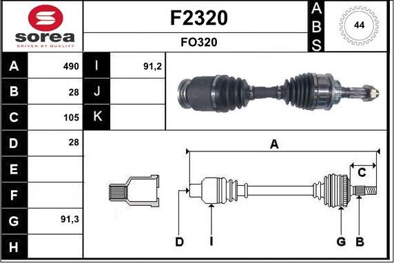 SNRA F2320 - Приводной вал autosila-amz.com