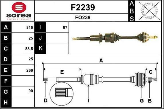 SNRA F2239 - Приводной вал autosila-amz.com