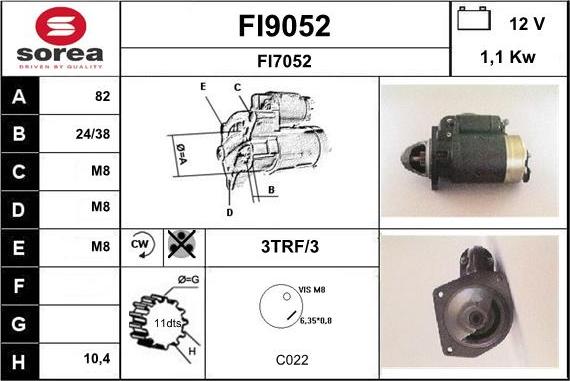 SNRA FI9052 - Стартер autosila-amz.com