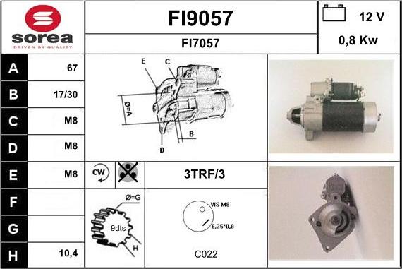 SNRA FI9057 - Стартер autosila-amz.com