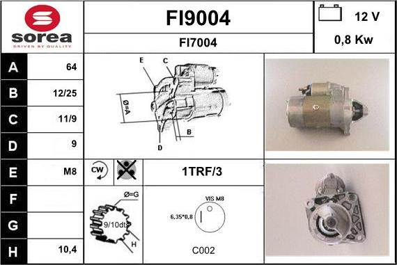 SNRA FI9004 - Стартер autosila-amz.com